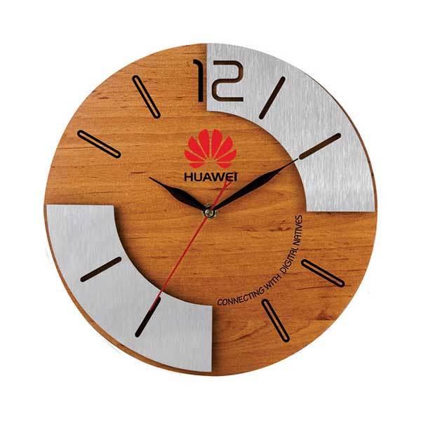 ساعت دیواری MDF و استیل D1575